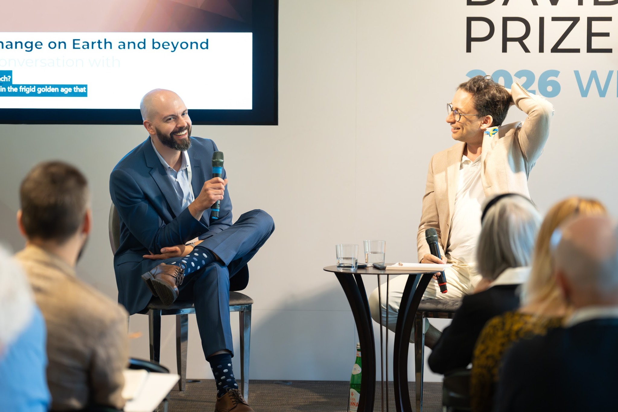 Dagomar Degroot in conversation at a Dan David Prize event