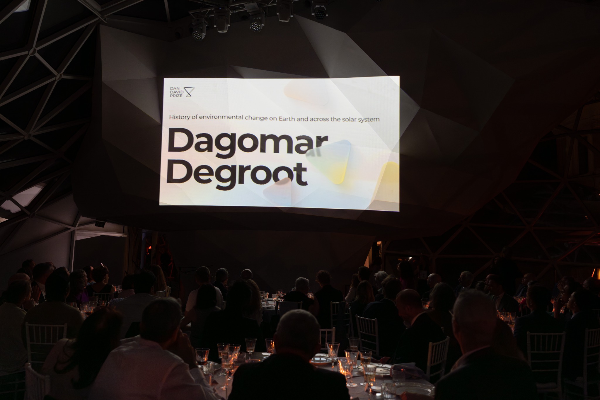 Dagomar Degroot’s work displayed at the Dan David Prize gala dinner